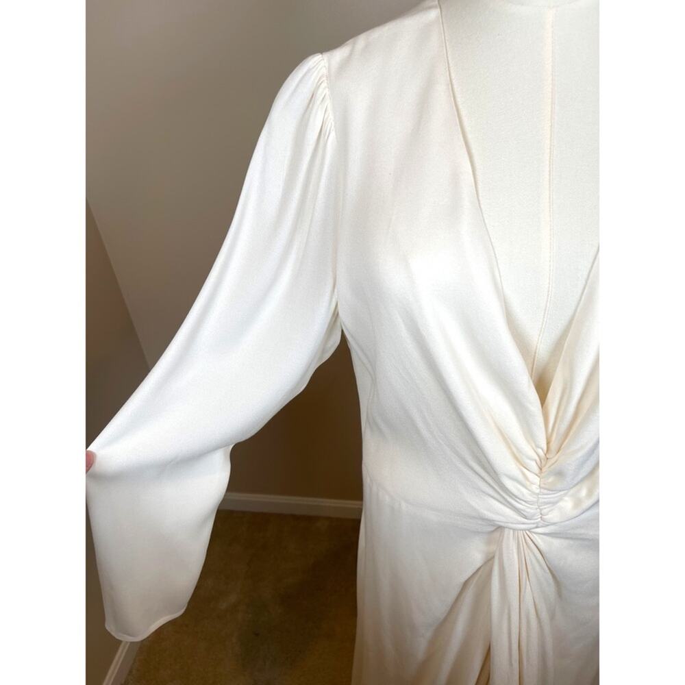 REFORMATION Gatsby Long Sleeve Plunging V Neckline Draped Maxi Dress Sz 16 - Picture 5 of 10